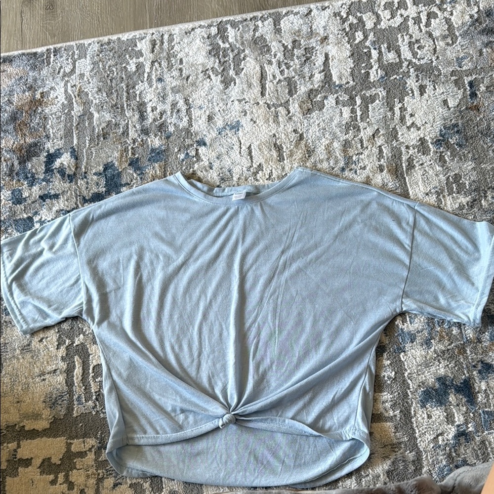 Light Blue Women's Knotted Top